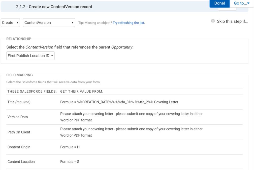 Screenshot of Form Assembly fields